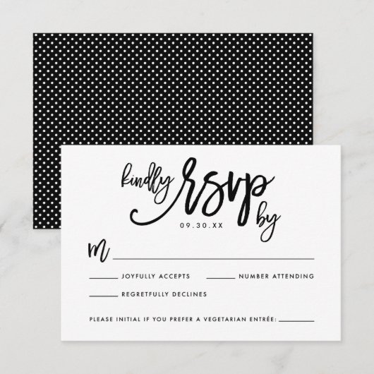 Chic Hand Lettered Wedding RSVP-kaart RSVP Kaartje (Voorkant / Achterkant)