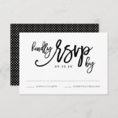 Chic Hand Lettered Wedding RSVP-kaart RSVP Kaartje (Voorkant / Achterkant)