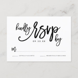 Chic Hand Lettered Wedding RSVP-kaart RSVP Kaartje