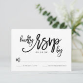 Chic Hand Lettered Wedding RSVP-kaart RSVP Kaartje (Staand voorkant)