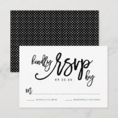 Chic Hand Lettered Wedding RSVP-kaart RSVP Kaartje (Voorkant / Achterkant)