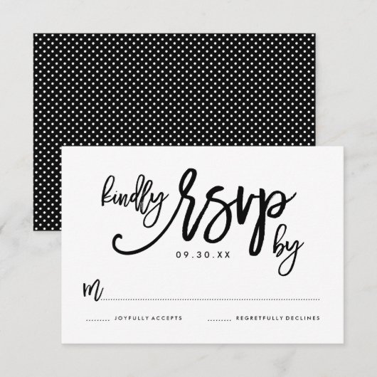 Chic Hand Lettered Wedding RSVP-kaart RSVP Kaartje (Voorkant / Achterkant)