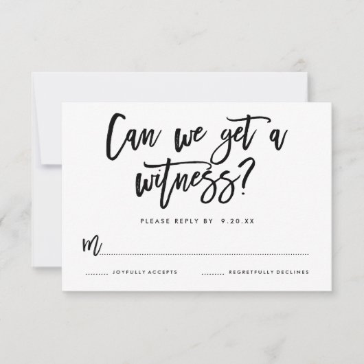 Chic Hand Lettered Wedding RSVP-kaart RSVP Kaartje (Voorkant)