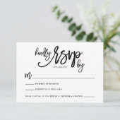 Chic Hand Lettered Wedding RSVP-kaart RSVP Kaartje (Staand voorkant)