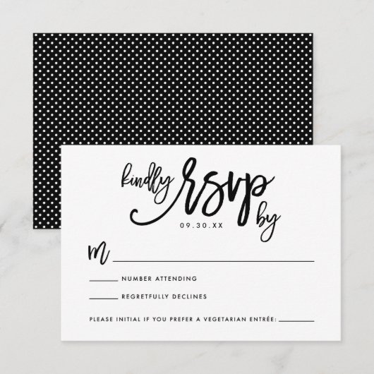 Chic Hand Lettered Wedding RSVP-kaart RSVP Kaartje (Voorkant / Achterkant)