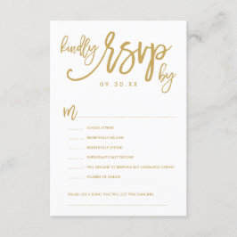 Chic Hand Lettered Wedding RSVP Opties Kaart