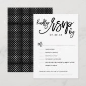 Chic Hand Lettered Wedding RSVP Opties Kaart (Voorkant / Achterkant)