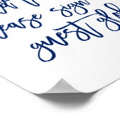 Chic Hand Lettered Wedding Sign Ons gastWereldbol Poster (Hoek)