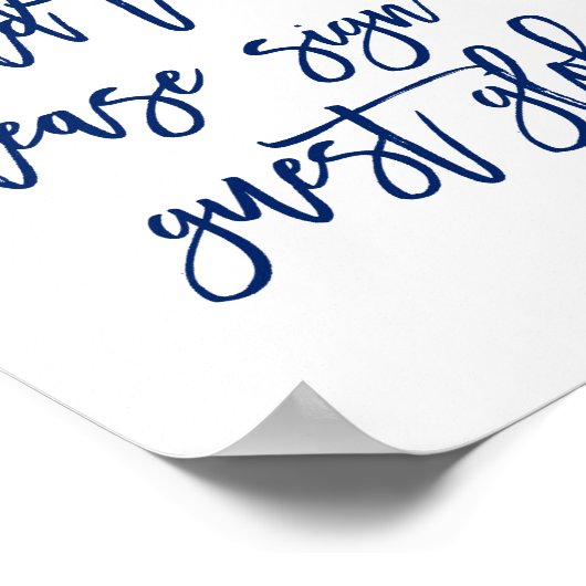 Chic Hand Lettered Wedding Sign Ons gastWereldbol Poster (Hoek)