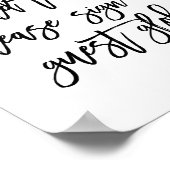 Chic Hand Lettered Wedding Sign Ons gastWereldbol Poster (Hoek)