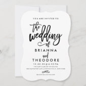 Chic Hand Lettered Wedding Uitnodiging (Voorkant)