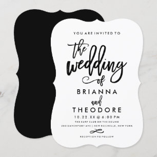 Chic Hand Lettered Wedding Uitnodiging