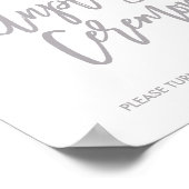 Chic Hand Lettered Wedding Unplugged Ceremony Sign Poster (Hoek)