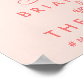 Chic Hand Lettered Wedding Welcome Sign Coral Poster (Hoek)