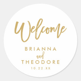 Chic Hand Lettered Wedding Welcome Sticker