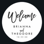 Chic Hand Lettered Wedding Welcome Sticker<br><div class="desc">Welkom Sticker</div>