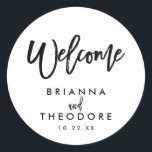 Chic Hand Lettered Wedding Welcome Sticker<br><div class="desc">Welkom Sticker</div>