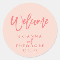 Chic Hand Lettered Wedding Welkome Sticker | koraa