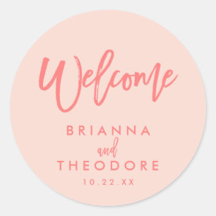 Chic Hand Lettered Wedding Welkome Sticker   koraa
