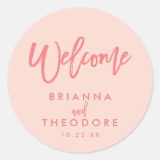 Chic Hand Lettered Wedding Welkome Sticker | koraa