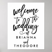 Chic Hand Lettered Wedding Welkomstteken Poster (Voorkant)