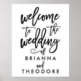 Chic Hand Lettered Wedding Welkomstteken Poster