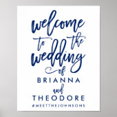 Chic Hand Lettered Wedding Welkomstteken Poster (Voorkant)