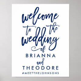 Chic Hand Lettered Wedding Welkomstteken Poster