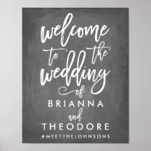 Chic Hand Lettered Wedding Welkomstteken