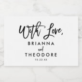 Chic Hand Lettered Wedding with Love Voedselcontainer Etiket (Enkel label)