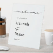 Chic Hand Lettered Welkom op de bruiloft Reclamebord Met Voetstuk (Insitu)