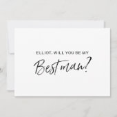 Chic Hand lettered "Zal je mijn beste man zijn" Kaart (Voorkant)