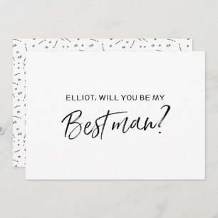 Chic Hand lettered "Zal je mijn beste man zijn" Kaart
