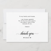 Chic Hand Letterig Manuscript Dank u Afstuderen Bedankkaart (Achterkant)