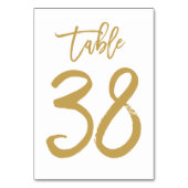 Chic Hand Letterige tabelnummer Gold | Tabel 38 Kaart (Achterkant)