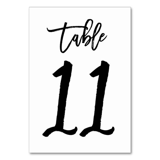 Chic Hand Letterige Table Number Card | Tabel 11 Kaart (Achterkant)