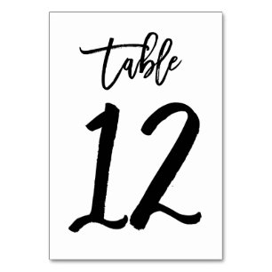 Chic Hand Letterige Table Number Card   Tabel 12 Kaart