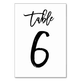Chic Hand Letterige Table Number Card | Tabel 6 Kaart