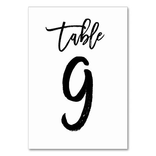 Chic Hand Letterige Table Number Card | Tabel 9 Kaart (Achterkant)