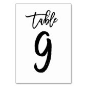 Chic Hand Letterige Table Number Card | Tabel 9 Kaart (Voorkant)