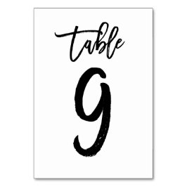 Chic Hand Letterige Table Number Card | Tabel 9 Kaart