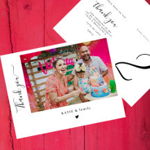 Chic hand-lettering foto verjaardagsfeest bedankt