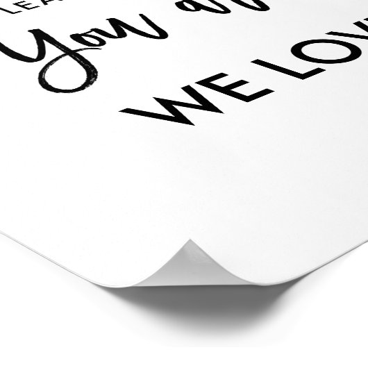 Chic Hand Lettert Bedankt Poster Bericht (Hoek)