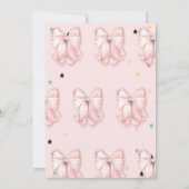 Chic Hand Tekening Roze Boog Sterren Baby shower Kaart (Achterkant)