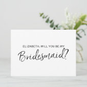 Chic Hand: "Wil je mijn bruidsmeisje zijn?" Kaart (Staand voorkant)
