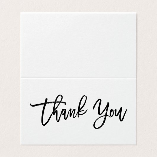 Chic handgeschreven bedankkaart kaart (Buitenkant ongevouwen)