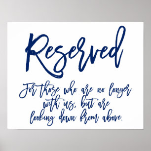 Chic handgeschreven bord   Gereserveerd herdenking Poster