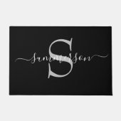 Chic handgeschreven kalligrafie monogram script deurmat (Voorkant)
