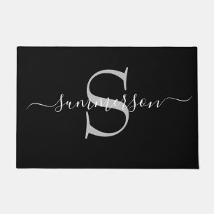 Chic handgeschreven kalligrafie monogram script deurmat