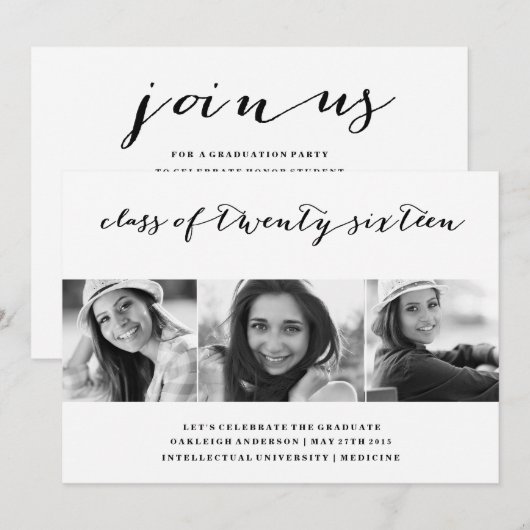 Chic Handgeschreven | Klasse van de aankondiging v (Voorkant / Achterkant)